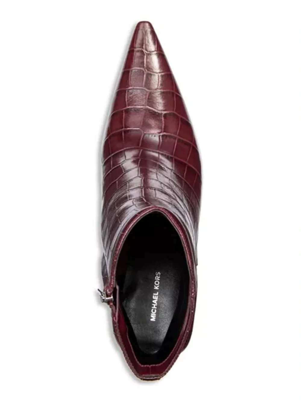 Michael Kors Selina Oxblood Croc Embossed Ankle Boots Size 7 NIBox